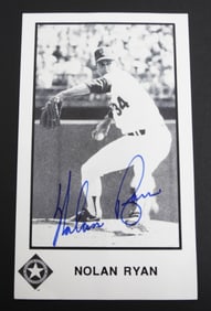 NOLAN RYAN SIGNED 3x5 FAN MAIL B&W