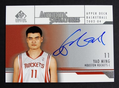 YAO MING AUTHENTIC SIGNATURES CARD