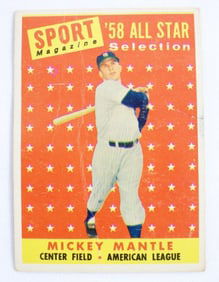 1958 TOPPS #487 MICKEY MANTLE ALL-STAR