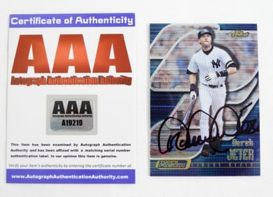 DEREK JETER AUTOGRAPH TOPPS FINEST