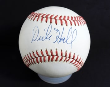 DICK HALL AUTO BASEBALL JSA COA