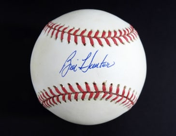 BILL HUNTER AUTO BASEBALL JSA COA