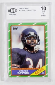 1986 TOPPS #11 WALTER PAYTON BCCG 10