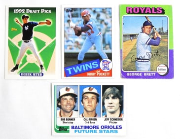 (4) ROOKIE CARDS - JETER EM, PUCKETT EM
