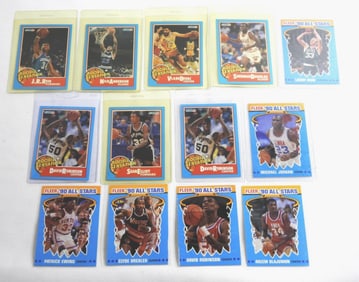 (13) 1990 FLEER BASEKETBALL  w/JORDAN