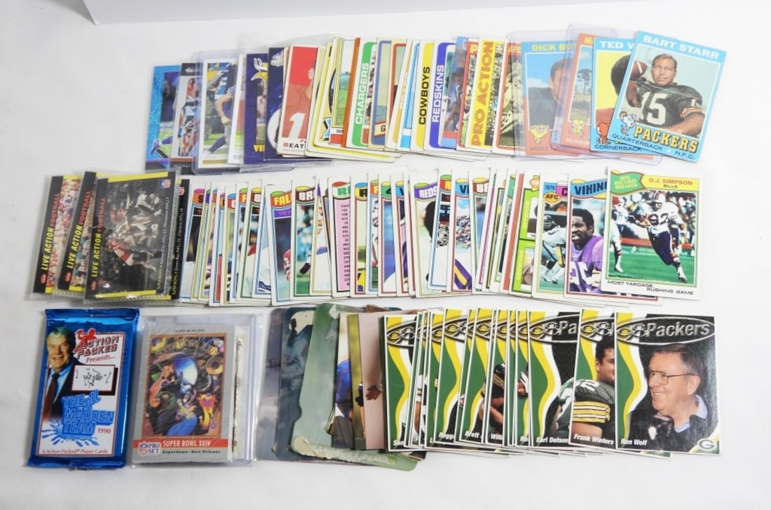 (29) FOOTBALL STARS (21) PACKERS CARDS & (1 of 2)