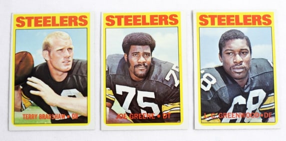(3) 1972 TOPPS STEELERS STAR CARDS