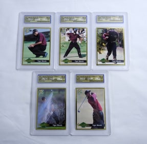 2001 TIGER WOODS ASSORTED CARD LOT (5)
