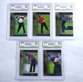 (5) TIGER WOODS CARD LOT 2001 UPPER DECK