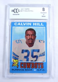 1971 TOPPS #217 CALVIN HILL BECKETT GRADE 8