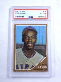 1962 TOPPS ERNIE BANKS PSA VG-EX 4