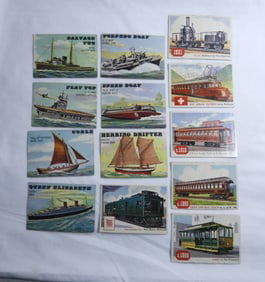 (13) 1955 TOPPS RAILS & SAILS CARDS