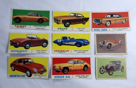(7) 1961 TOPPS SPORTS CARS (2) VENDING