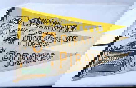 (3) VTG PITTSBURGH PIRATES PENNANTS