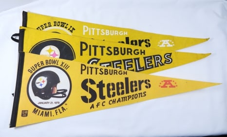 (3) VTG PITTSBURGH STEELERS PENNANTS