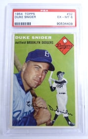 1954 TOPPS DUKE SNIDER PSA  EX-MT 6