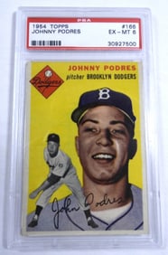 1954 TOPPS JOHNNY PODRES PSA  EX-MT 6