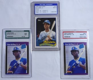 1989 GRADED KEN GRIFFEY JR LOT (3)