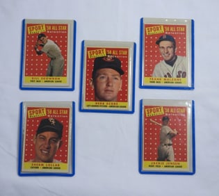 TOPPS 1958 AMERICAN LEAGUE CARD LOT (5)