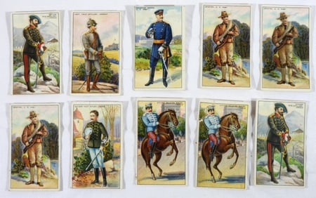 (10) 1909-13 T81 MILITARY SERVICE DIE CUT