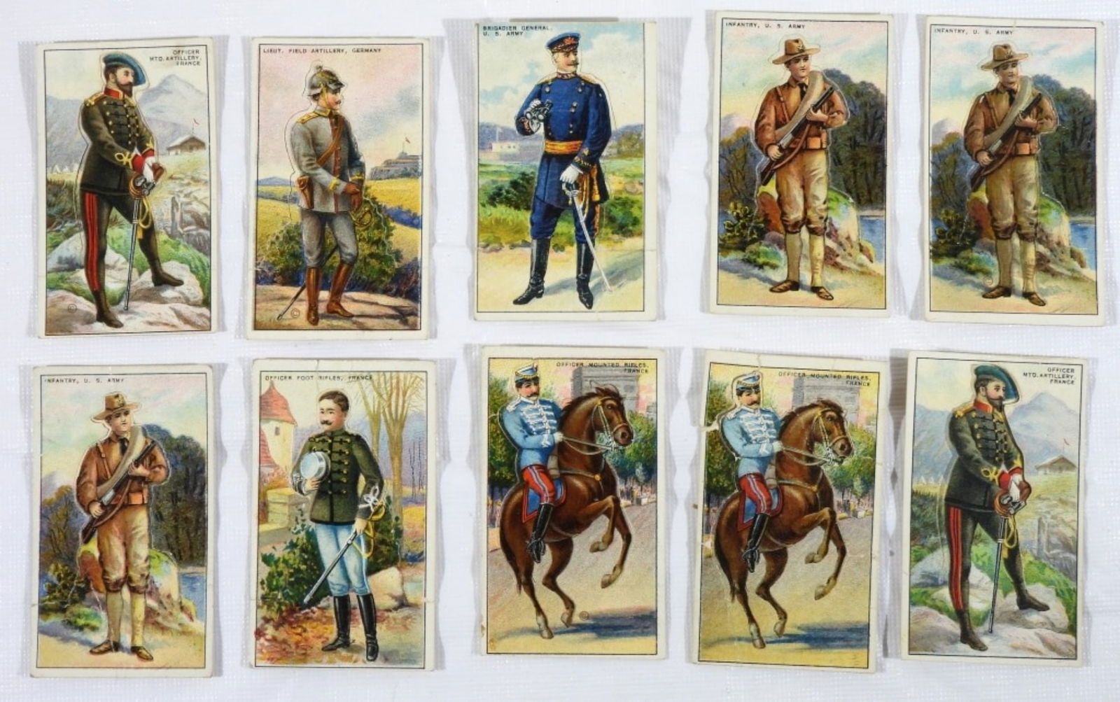(10) 1909-13 T81 MILITARY SERVICE DIE CUT (1 of 2)