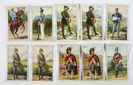 (10) 1909-13 T81 MILITARY SERVICE DIE CUT