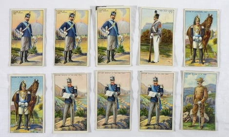 (10) 1909-13 T81 MILITARY SERVICE DIE CUT