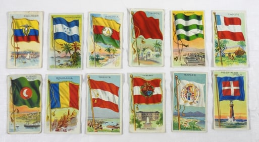 (12) 1909-1911 T-59 FLAGS OF ALL NATIONS