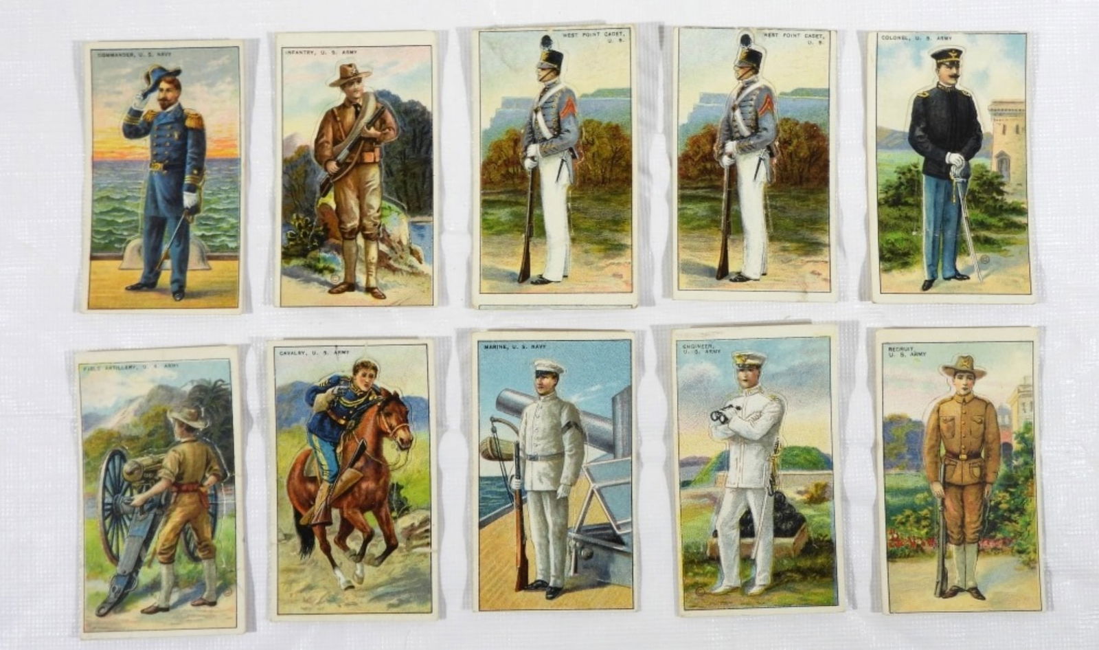 (10) 1909-13 T81 MILITARY SERVICE DIE CUT (1 of 2)