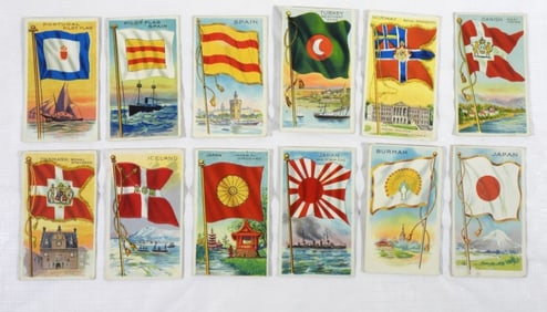 (12) 1909-1911 T-59 FLAGS OF ALL NATIONS