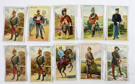 (10) 1909-13 T81 MILITARY SERVICE DIE CUT