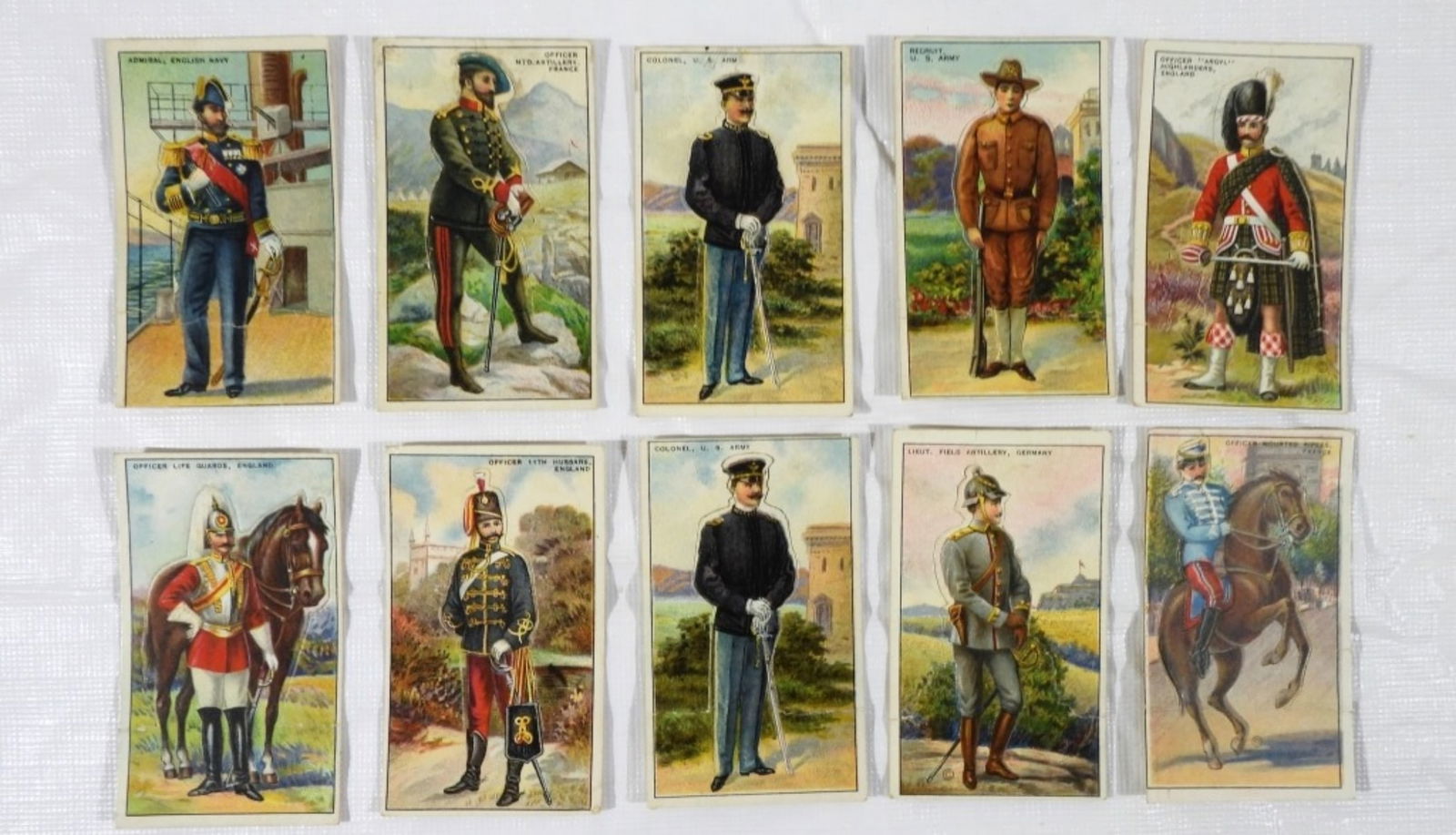 (10) 1909-13 T81 MILITARY SERVICE DIE CUT (1 of 2)