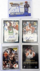 (5) AUTOGRAPHED  BASKETBALL CARDS