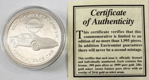 1ozt .999 SILVER INDIANAPOLIS 500 COIN '95