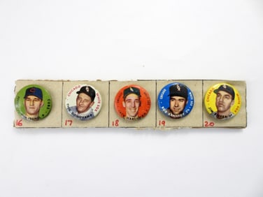 (5) 1956 TOPPS BASEBALL PINS / BUTTONS