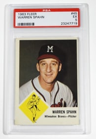 1963 FLEER #45 WARREN SPAHN PSA 5