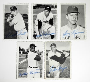 (5) 1969 TOPPS DECKLE EDGE CARD LOT