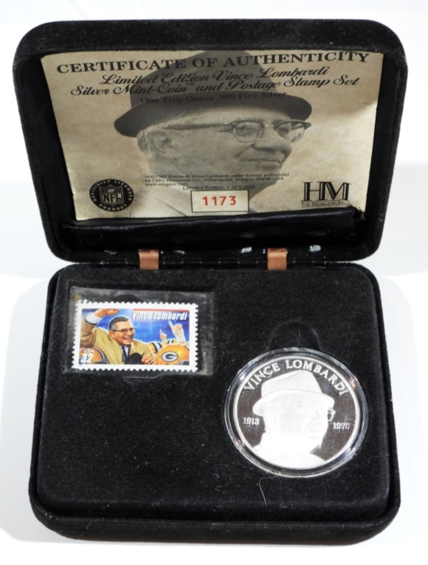 VINCE LOMBARDI 1ozt .999 SILVER ROUND (1 of 4)