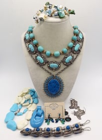 BLUE ACCENTED NECKLACES, BRACELET & MORE