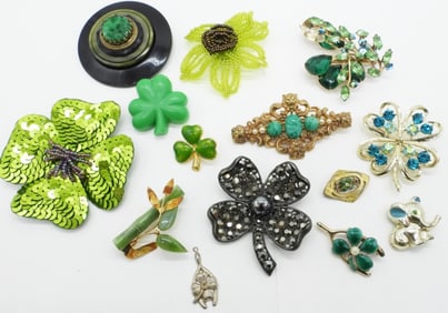(14) GREEN CLOVER & JADE LOT