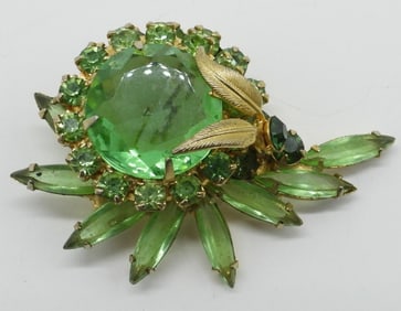 VINTAGE URANIUM GLASS BROOCH