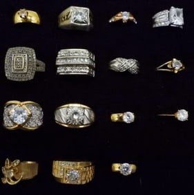 (15) MENS, WOMENS BRIDAL STYLE RINGS