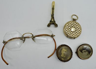 ANTIQUE PHOTOS, GLASSES & MORE