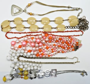 (6) CHUNKY FASHION NECKLACES