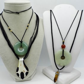 (4) GEMSTONE NECKLACES
