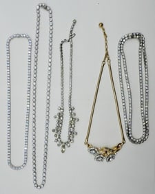 (5) GORGEOUS RHINESTONE NECKLACES
