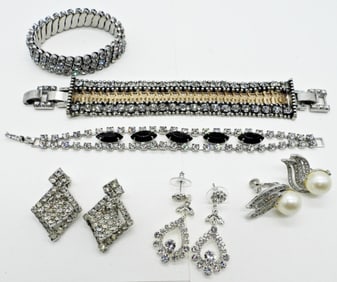 RHINESTONE EARRINGS & BRACELETS