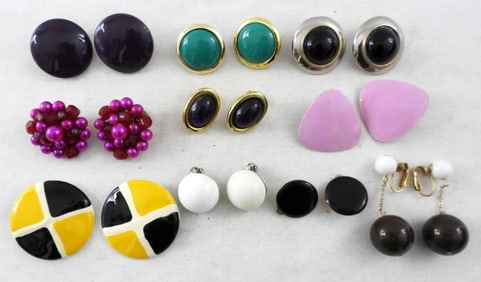 10 PAIRS COLORFUL EARRING LOT