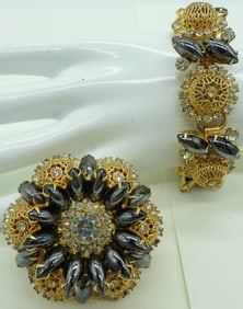 D&E JULIANA BRACELET BROOCH SET