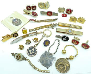(25) MASONIC JEWELRY PIECES